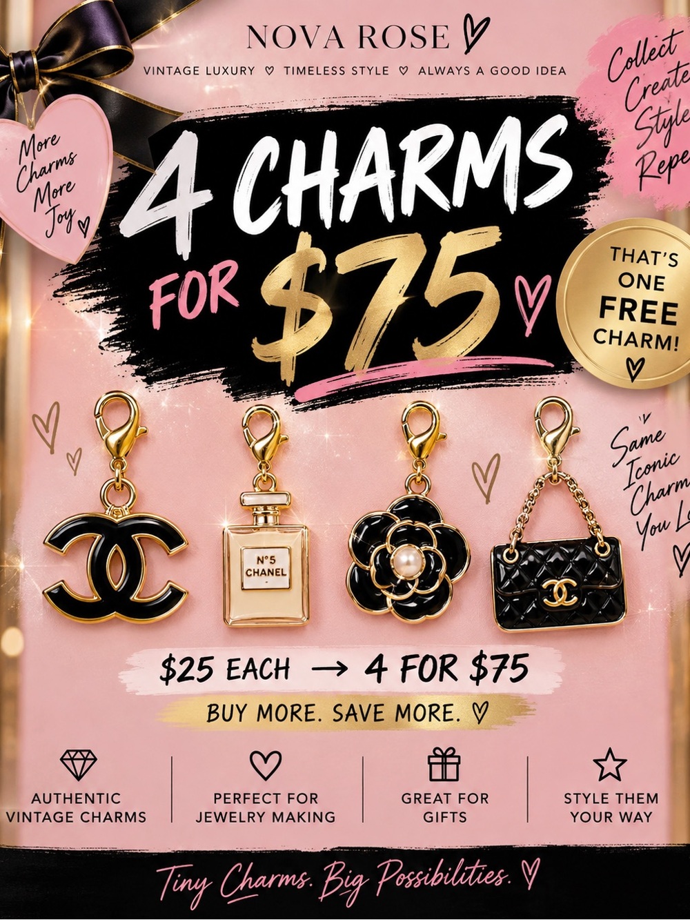 ANY 4 Designer Inspired Charms for $75 | Mix & Match Bundle Deal